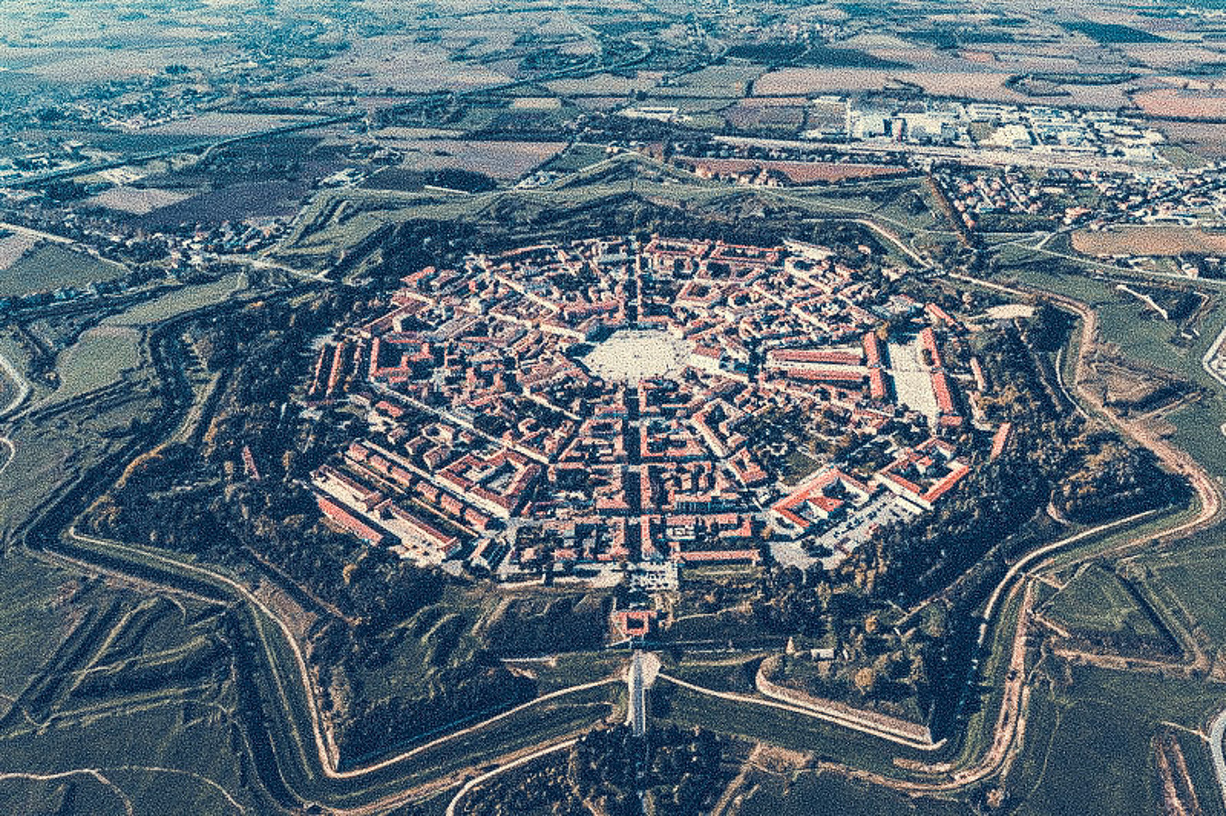 Prospettiva aerea di Palmanova del Friuli